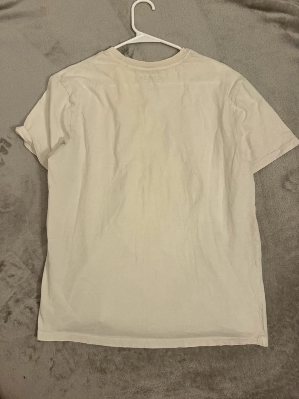 GUESS White Short Sleeve Tee with Silver Sequin Logo - Picture 3 of 3